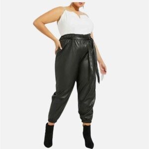 NWT Plus Size Faux Leather Jumpsuit